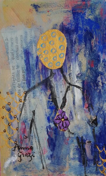 Malarstwo zatytułowany „Camellu endimanché…” autorstwa Anna Grazi, Oryginalna praca, Akryl