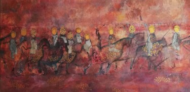 Pittura intitolato "In guerra" da Anna Grazi, Opera d'arte originale, Acrilico