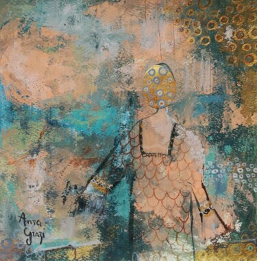 Pintura intitulada "Dame rêveuse" por Anna Grazi, Obras de arte originais, Acrílico