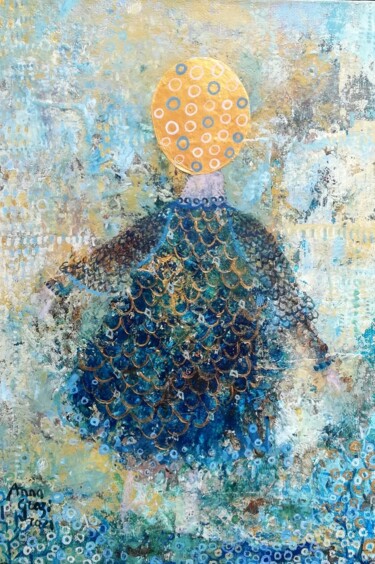 Картина под названием "La petite fille en…" - Anna Grazi, Подлинное произведение искусства, Акрил