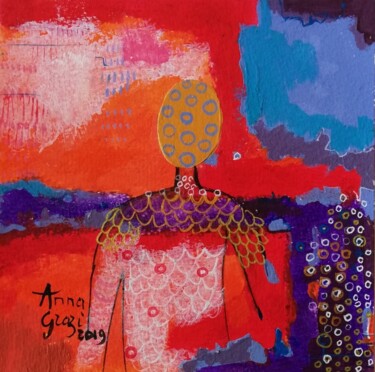 Malerei mit dem Titel "Le scribe du prince" von Anna Grazi, Original-Kunstwerk, Acryl
