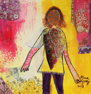 Pintura titulada "Lisabetta, la fille…" por Anna Grazi, Obra de arte original, Acrílico