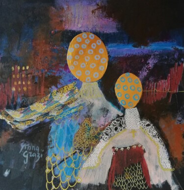 Картина под названием "Les filles du tisse…" - Anna Grazi, Подлинное произведение искусства, Акрил