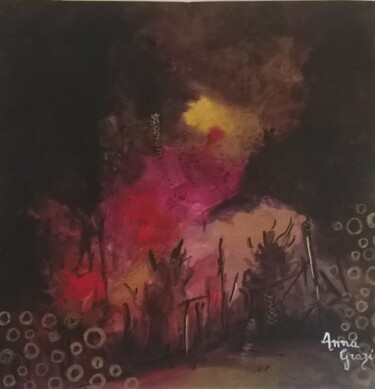 Painting titled "Crépuscule" by Anna Grazi, Original Artwork, Ink