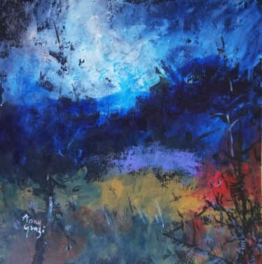 Painting titled "Nuit de mars" by Anna Grazi, Original Artwork, Acrylic