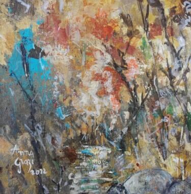 Pittura intitolato "Petite rivière au m…" da Anna Grazi, Opera d'arte originale, Acrilico