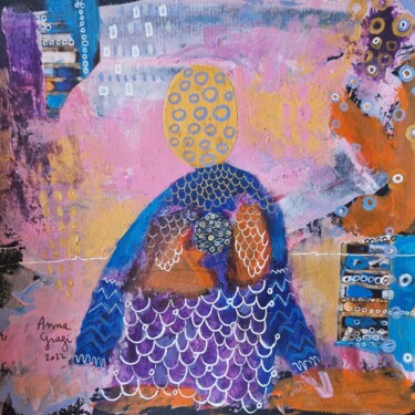 Schilderij getiteld "La jeune tapissière" door Anna Grazi, Origineel Kunstwerk, Acryl