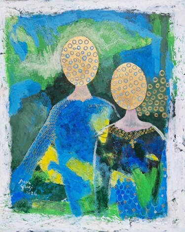 Картина под названием "Les fiancés secrets" - Anna Grazi, Подлинное произведение искусства, Акрил