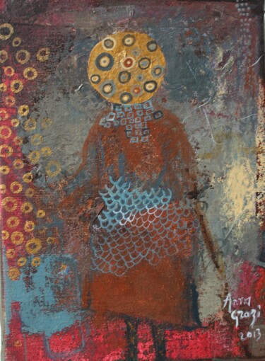 Peinture intitulée "La vieille servante" par Anna Grazi, Œuvre d'art originale, Acrylique