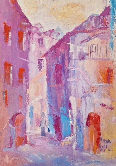 Pittura intitolato "Corti, quartier Chj…" da Anna Grazi, Opera d'arte originale, Olio