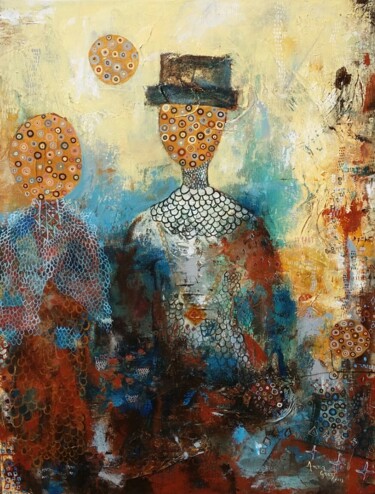 Pintura intitulada "Les invités de mars" por Anna Grazi, Obras de arte originais, Acrílico