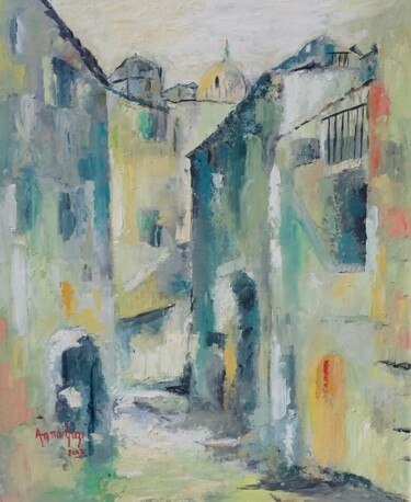 Painting titled "Corte" by Anna Grazi, Original Artwork, Oil