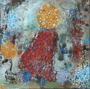 Painting titled "Pluie d'octobre" by Anna Grazi, Original Artwork, Acrylic