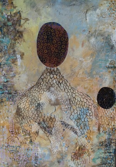 Malerei mit dem Titel "Le marchand d'ambre" von Anna Grazi, Original-Kunstwerk, Acryl