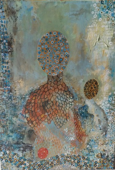 Картина под названием "Les messagers de dé…" - Anna Grazi, Подлинное произведение искусства, Акрил