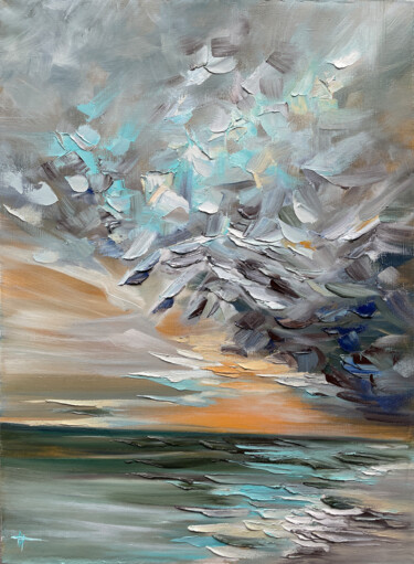 Картина под названием "ON THE SEA" - Anna Gurechkina, Подлинное произведение искусства, Масло Установлен на Деревянная рама…