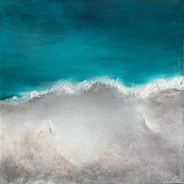 Painting titled "SURF 2" by Anna Gurechkina, Original Artwork, Oil Mounted on Wood Stretcher frame