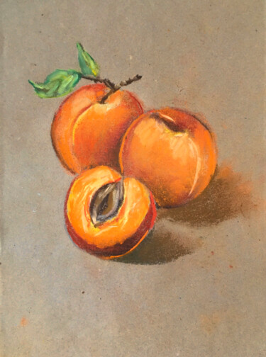 Malarstwo zatytułowany „Peaches” autorstwa Anna Inozemtseva, Oryginalna praca, Pastel