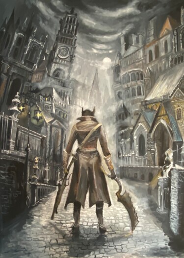 Painting titled "Bloodborne" by Anna Irena Grabowska, Original Artwork, Oil