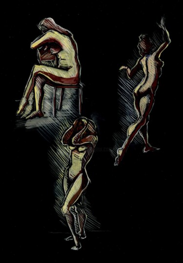 "Poses" başlıklı Tablo Anna Ivanova tarafından, Orijinal sanat, Guaş boya