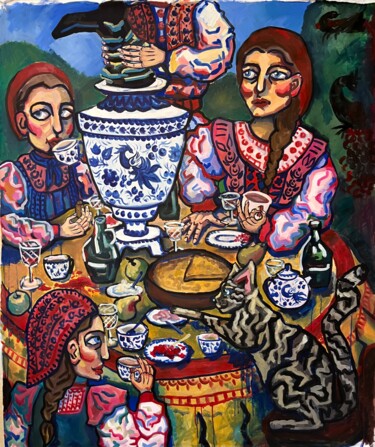 "Awkward tea party" başlıklı Tablo Anna Jennifer tarafından, Orijinal sanat, Akrilik