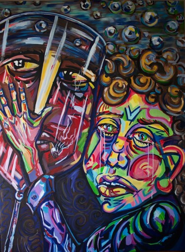 Картина под названием "Addictive" - Anna Jennifer, Подлинное произведение искусства, Акрил Установлен на Деревянная рама для…