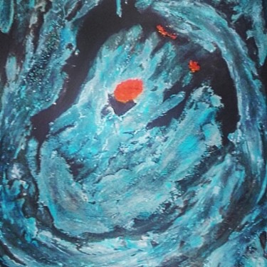 Peinture intitulée "Black hole" par Anna, Œuvre d'art originale, Acrylique