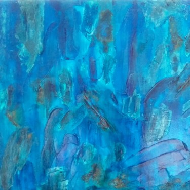 Painting titled "Grand bleu" by Anna, Original Artwork, Acrylic