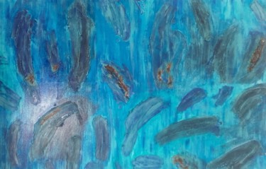 Painting titled "Grand bleu 2" by Anna, Original Artwork, Acrylic