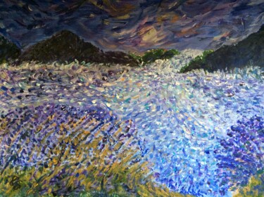 Malerei mit dem Titel "Lavender Sea" von Anna Killinger, Original-Kunstwerk, Acryl