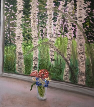 Malerei mit dem Titel "Полевые цветы" von Anna Kornilina, Original-Kunstwerk, Öl