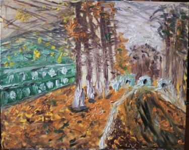 Peinture intitulée "Влажный октябрь" par Anna Kornilina, Œuvre d'art originale, Huile