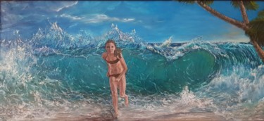 Картина под названием "Бегущая по волнам" - Анна Королева, Подлинное произведение искусства, Масло
