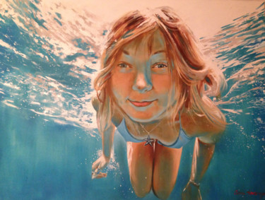 Painting titled "Mermaid" by Anna Krasnaya, Original Artwork, Oil