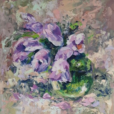 Tulips Painting titled "Tulips" by Anna Krivtsova, Original Art, Oil
