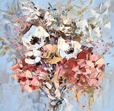Картина под названием "Hydrangea" - Anna Krivtsova, Подлинное произведение искусства, Масло