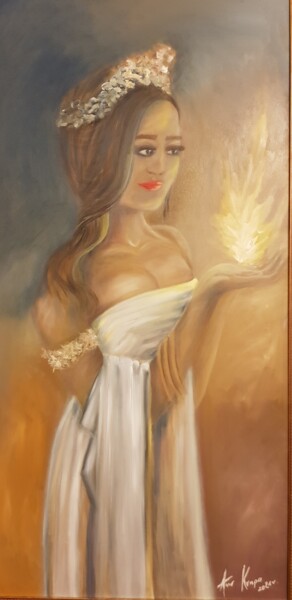 Painting titled ""Hestia"" by Anna Krupa, Original Artwork, Oil
