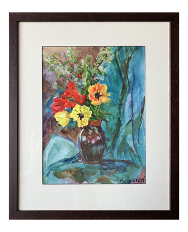 Pintura intitulada "Bouquet of wildflow…" por Anna Kulagina, Obras de arte originais, Aquarela