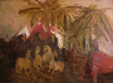 Painting titled "trêve" by Anna Langowski, Original Artwork, Oil