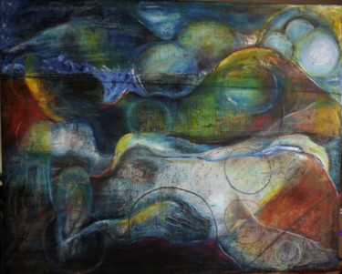 Schilderij getiteld "naître- unborn" door Anna Langowski, Origineel Kunstwerk, Olie
