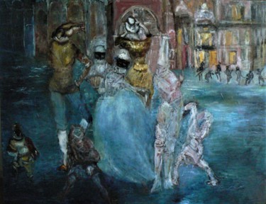 Картина под названием "Carnaval" - Anna Langowski, Подлинное произведение искусства, Масло