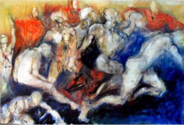 Malerei mit dem Titel "Fuir-" von Anna Langowski, Original-Kunstwerk, Öl