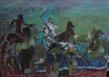 Drawing titled "Nixes and death" by Anna Langowski, Original Artwork, Pastel