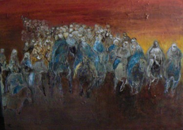 Pintura titulada "Meeting- la rencont…" por Anna Langowski, Obra de arte original, Oleo