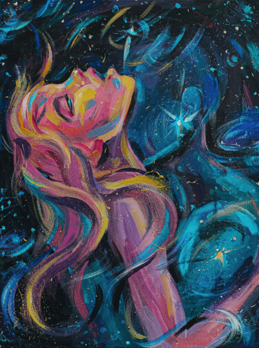 Картина под названием "Space in Us" - Anna Lazar, Подлинное произведение искусства, Акрил