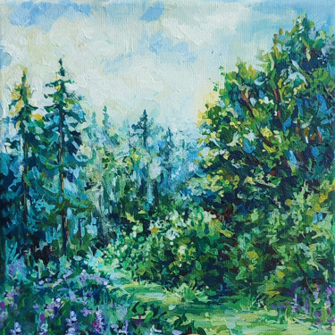 Painting titled "First plein air" by Anna Lazar, Original Artwork, Acrylic