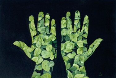 Картина под названием "Powerful hands" - Anna Levchuk, Подлинное произведение искусства, Акварель