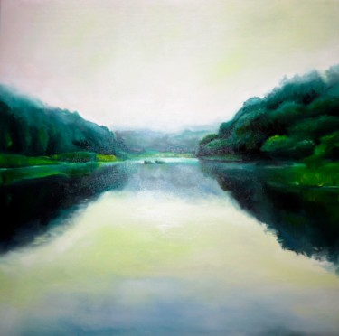 Landscape painting original Reflection Peinture intitulée "Landscape painting…" par Lubchik, Œuvre d'art originale, Huile