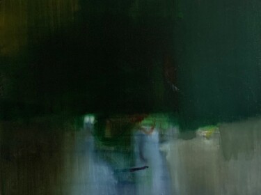 Painting titled "deep green" by Anna Lukina, Original Artwork, Oil
