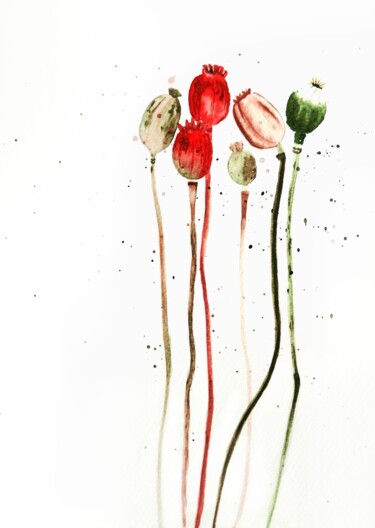 Картина под названием "Элегантность в два…" - Анна Махова, Подлинное произведение искусства, Акварель